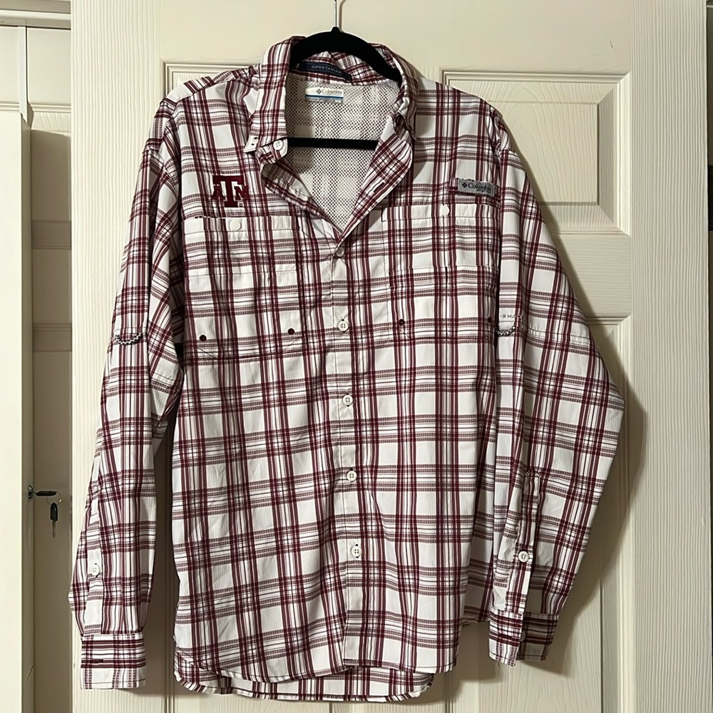 Men’s Columbia Texas A&M buttons down fishing shirt